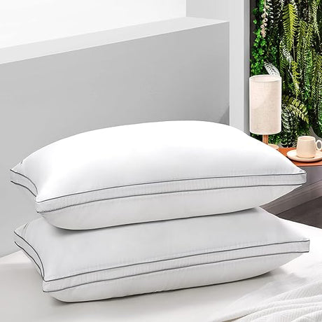 Bed Pillows for Sleeping 2 Pack - Luxury Plush Down Pillows