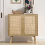 3 Drawer Dresser for Bedroom, Rattan Dresser Modern Wood Chest of Drawers