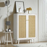 3 Drawer Dresser for Bedroom, Rattan Dresser Modern Wood Chest of Drawers