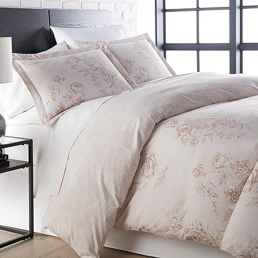 Oversized Comforter Bedding Set Down Alternative All-Season Warmth, Soft Reversible