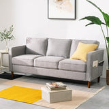 Fabric Loveseat Sofa Couch with Armrest Pockets