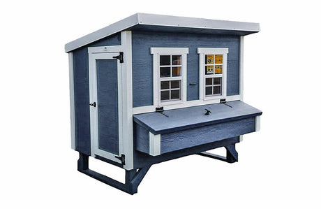 HenHaven XL wooden chicken coop with nesting boxes and screened windows