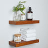 Rustic Farmhouse Floating Shelves - Bathroom Wooden Shelves for Wall Mounted