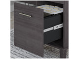 Hutch with storage cabinets and open shelving for books