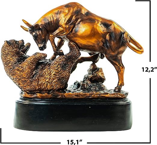Bull and Bear Statue - Wall Street Bull Statue - Stock Market Gifts for Men