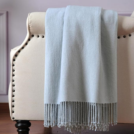 Silk Throw Blanket with Fringe, Pure Mulberry Silk, Naturally Soft