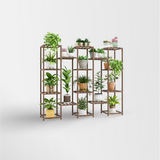 Multi Tall Tier Wooden Indoor Plant Stand with Large Storage