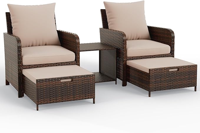 Balcony Furniture Patio Set  Patio Bistro Set 5 Piece Wicker Patio Furniture