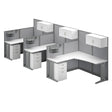 L-Shaped Modular Workstation with Storage & Privacy Panels