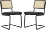 Dining Chairs Set of 2, Velvet Rattan Dining Room Kitchen Side Chairs