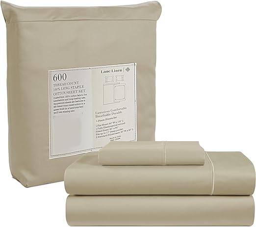 White Cotton Queen Sheet Set - 600 TC Luxury Hotel Sheets