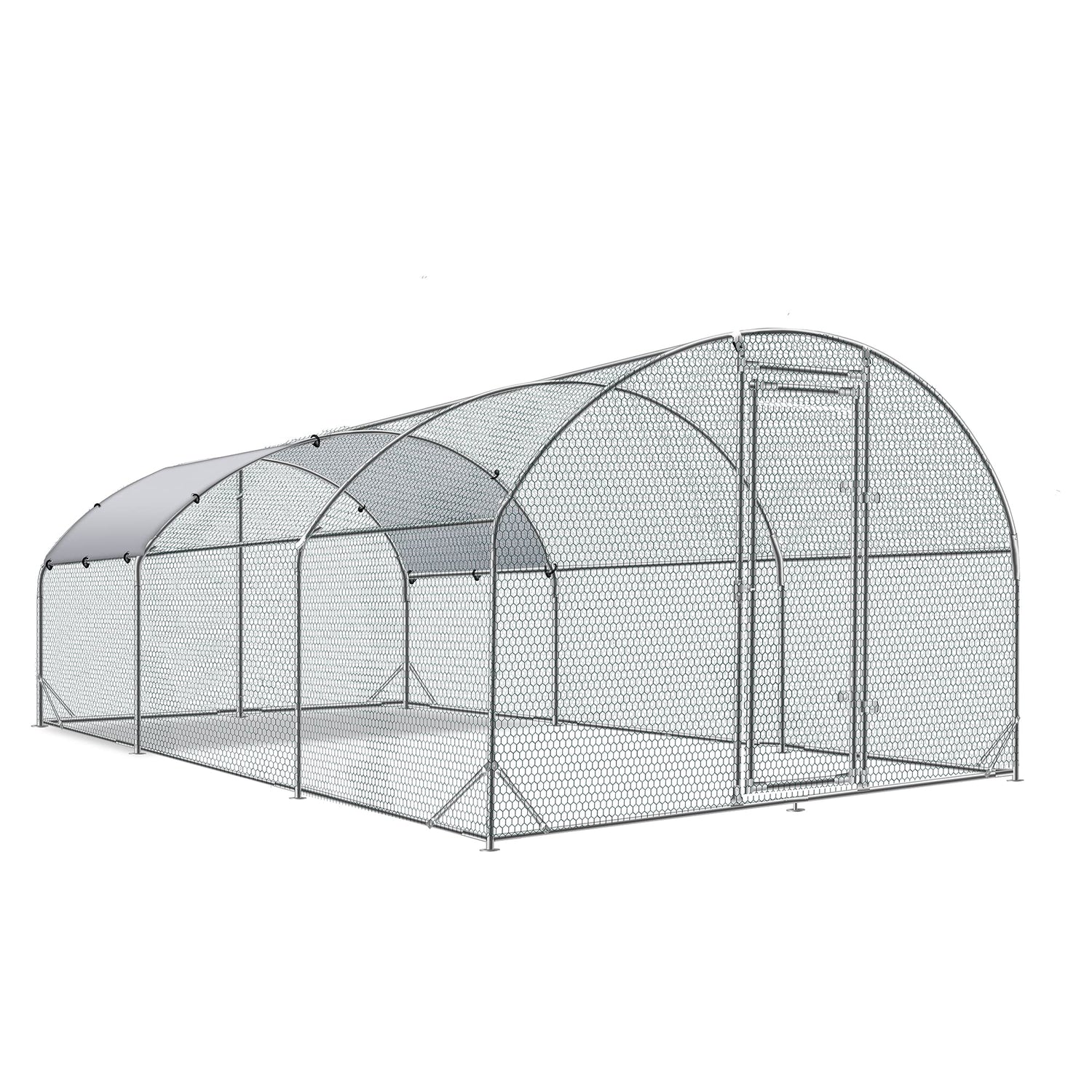 Large outdoor metal enclosure for chickens, ducks, rabbits, and more