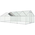 Large outdoor poultry run with UV tarp cover and rust-proof frame