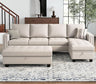 Velvet Convertible 4-Seat Sectional Sofa with Reversible Chaise L