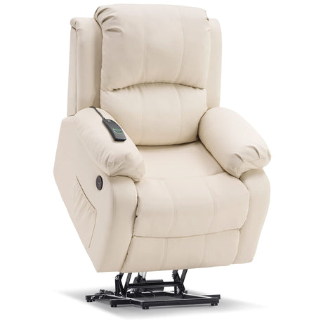 LiftNest Petite Power Recliner in Cream White with USB Charging