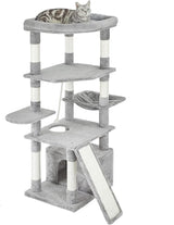 55.9 Inches Cat Tree Multi Level Cat Tower with Sisal-Covered Scratching Posts