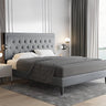 Queen Size Button Tufted Platform Bed Frame