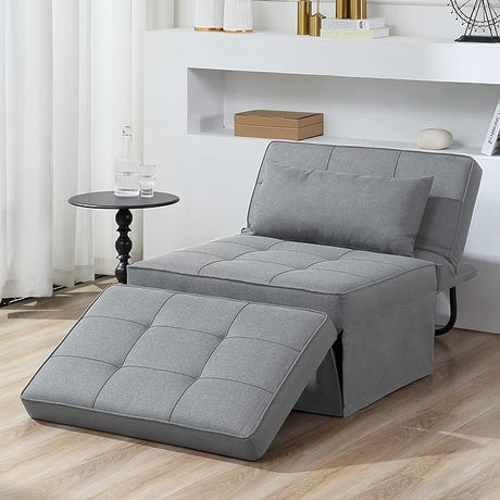 4 in 1 Multi Function Folding Ottoman Breathable Linen Couch Bed