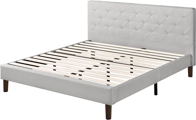 Shalini Upholstered Platform Bed Frame / Mattress Foundation / Wood Slat Support