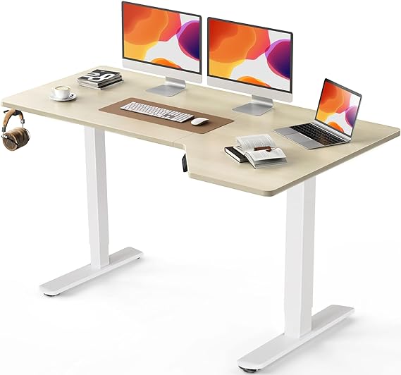 L Shaped Electric Standing Desk, 55x34 Inch Standing Desk Adjustable Height