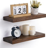 Floating Shelves Wall Mounted Set of 2 - Handcrafted European Pine Natural Rustic