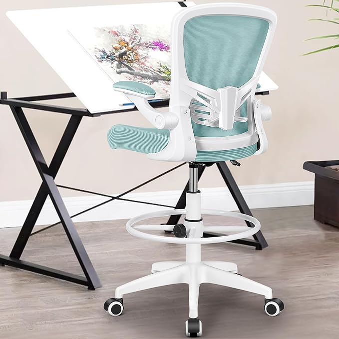 Ergonomic Tall Office Chair with Flip-up Armrests Executive Desk Chair