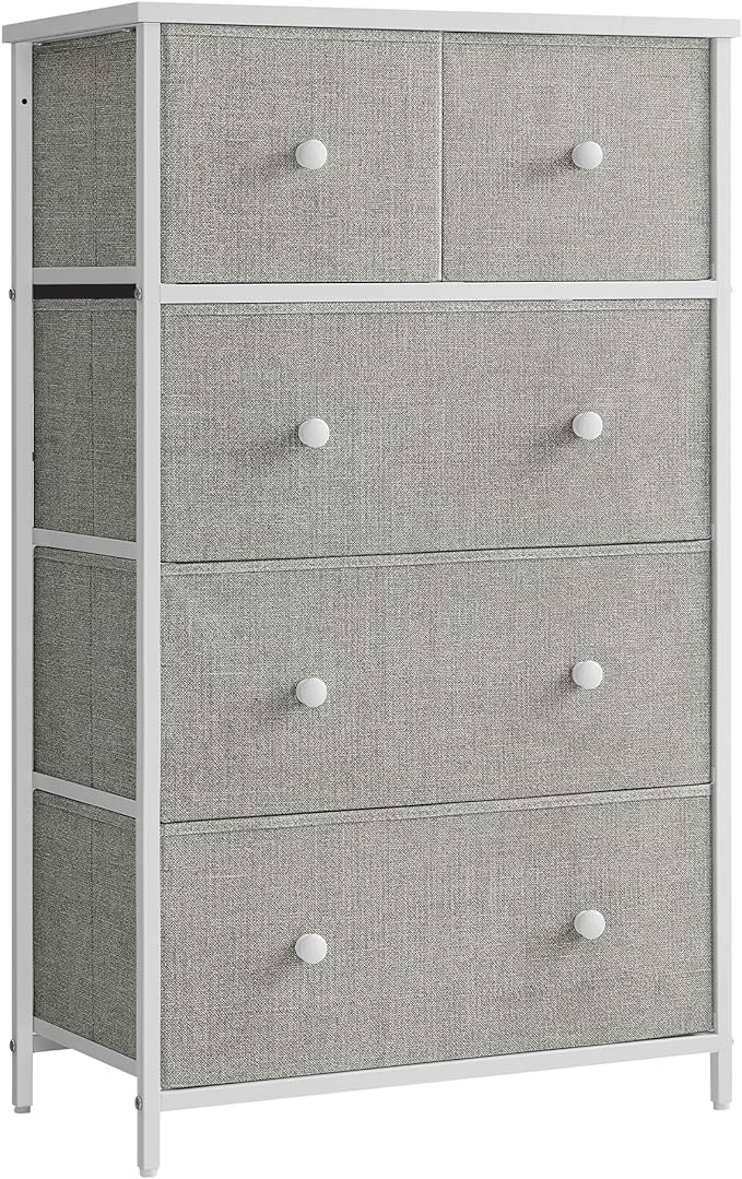 Storage Tower with 5 Fabric Drawers