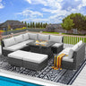 PE Wicker Patio Furniture Set Sectional High Back Large Size Sofa Sets