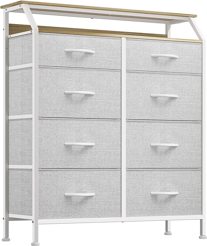 4 Drawers Fabric Dresser for Bedroom Tall Storage Drawer