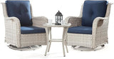 Outdoor Swivel Rocker Patio Chairs Set of 2 and Matching Side Table