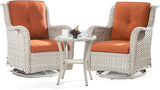 Outdoor Swivel Rocker Patio Chairs Set of 2 and Matching Side Table