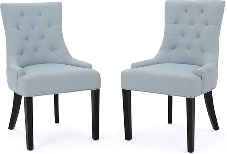 Knight Home Hayden Fabric Dining Chairs, 2-Pcs Set,Polyester, Light Grey