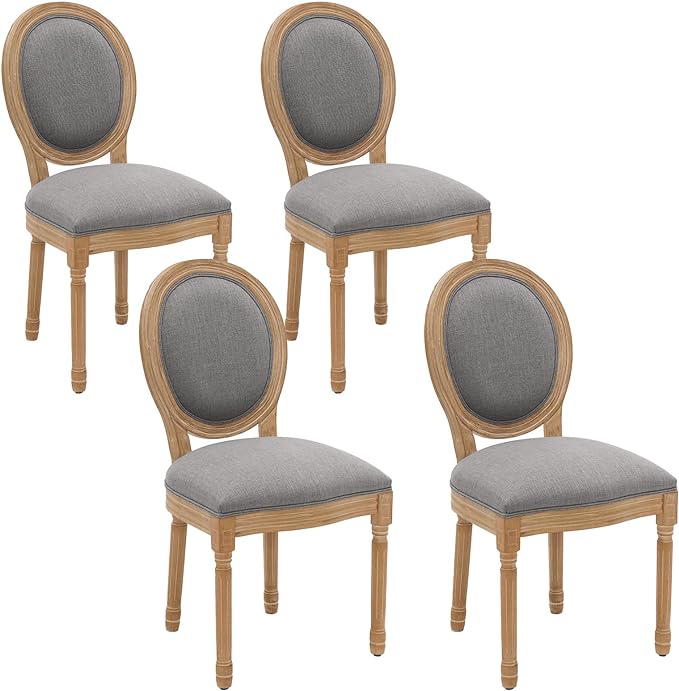 French Country Dining Chairs Set of 4, Upholstered Dining Room Chairs