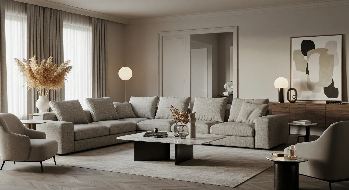 Luxury furniture, timeless design, elegant home decor, premium living room.