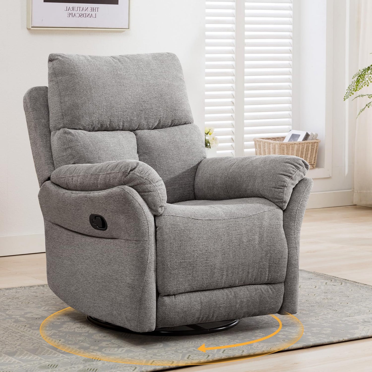LullaNest Nursery Glider Recliner Chair in Silver Grey Front View