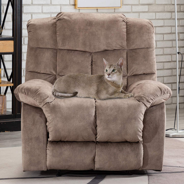 LunaLounge Apricot Recliner Armchair with Footrest