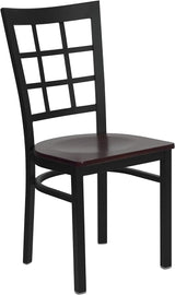 HERCULES Series Black Window Back Metal Restaurant Chair