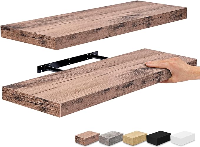 Floating Shelves, Wall Shelves for Bedroom, Kitchen, Living Room, Bathroom Shelves