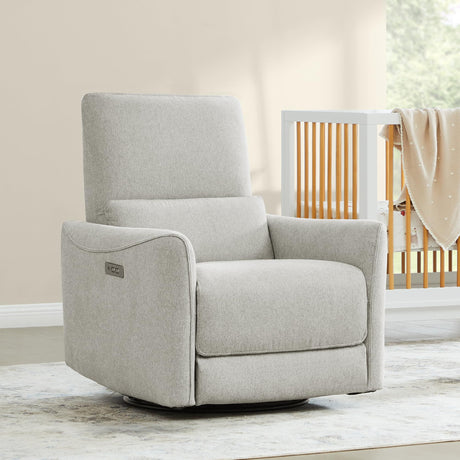MammaNest Power Glider Swivel Recliner in Dove Grey