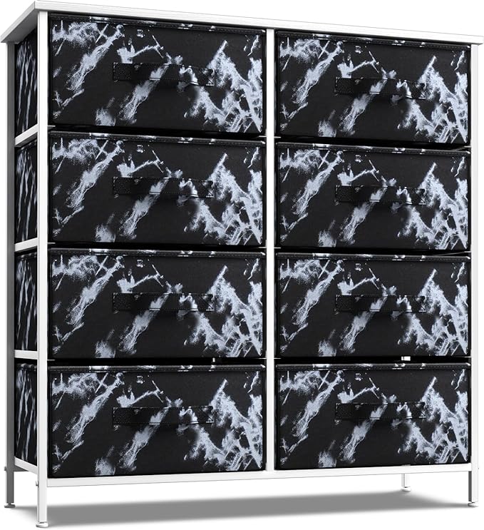 Dresser with 8 Faux Wood Drawers  Chest Organizer Unit