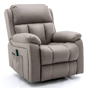 Massage Recliner with Side Pocket and D-Ring Recline Handle