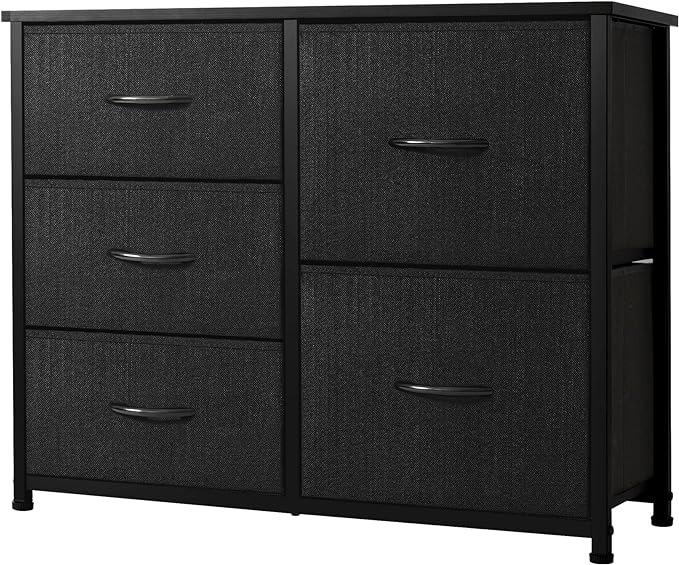 Wide Dresser Storage Tower with Sturdy Steel Frame