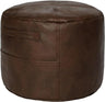 Unstuffed Faux Leather Pouf Cover, Handmade Footstool Ottoman Storage Solution