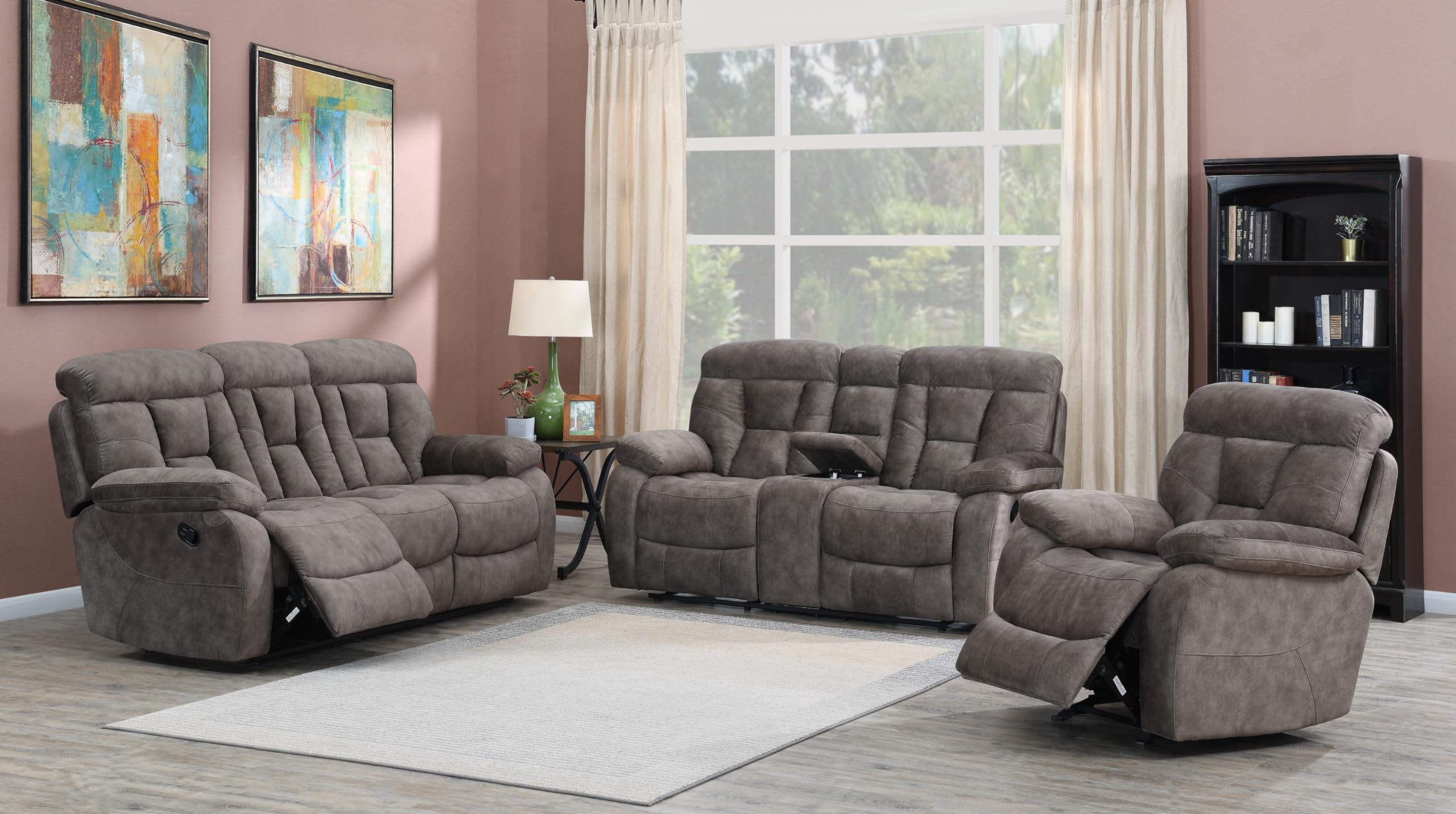 MeloLuxe Mushroom Lay-Flat Recliner Chair Front View