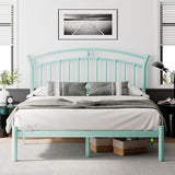 Queen Size Metal Platform Bed Frame with Modern Iron-Art Headboard/Heavy Duty