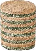 Natural Seagrass Foot Stool, Hand Weaving Round Ottoman, Poof Pouffe Accent Chair