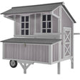 Mobile wooden hen house with 3 roosting bars and easy clean tray