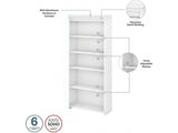Modern 5-Shelf Bookcase for Office Storage and Decor