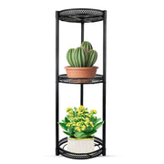 Modern Black Metal Corner Plant Stand