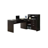 Modern L-Shaped Desk with Built-in Hutch and Storage